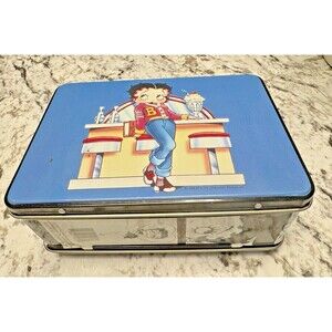 Betty Boop  Small Metal Lunchbox  1996 Diner & Drive-In Car Hop Vintage